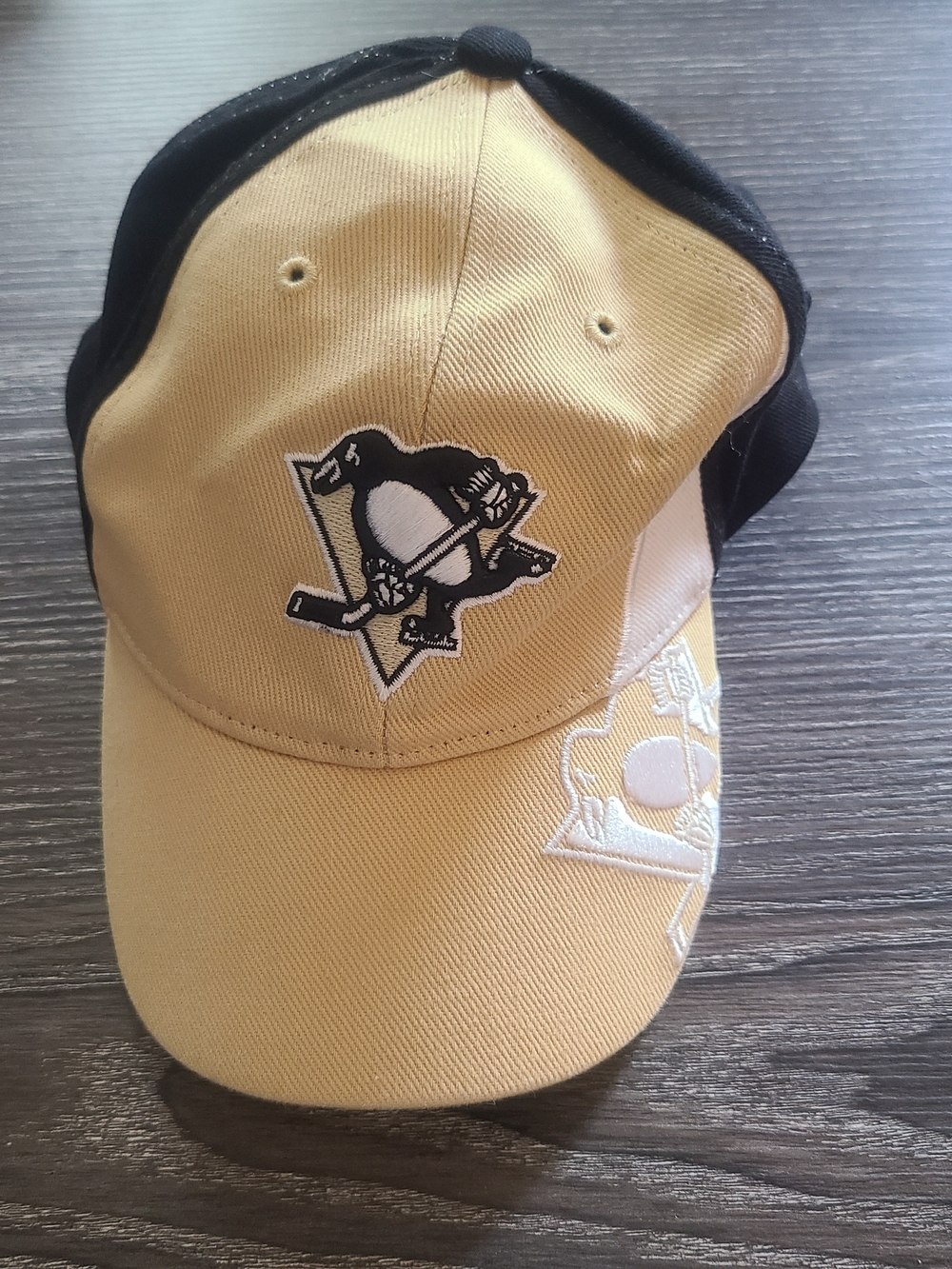 Kids Black and Gold Hockey Logo Baseball Cap